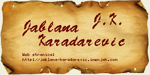 Jablana Karadarević vizit kartica